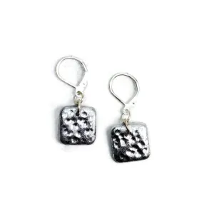 14mm Square Dangle Earring - Chrome