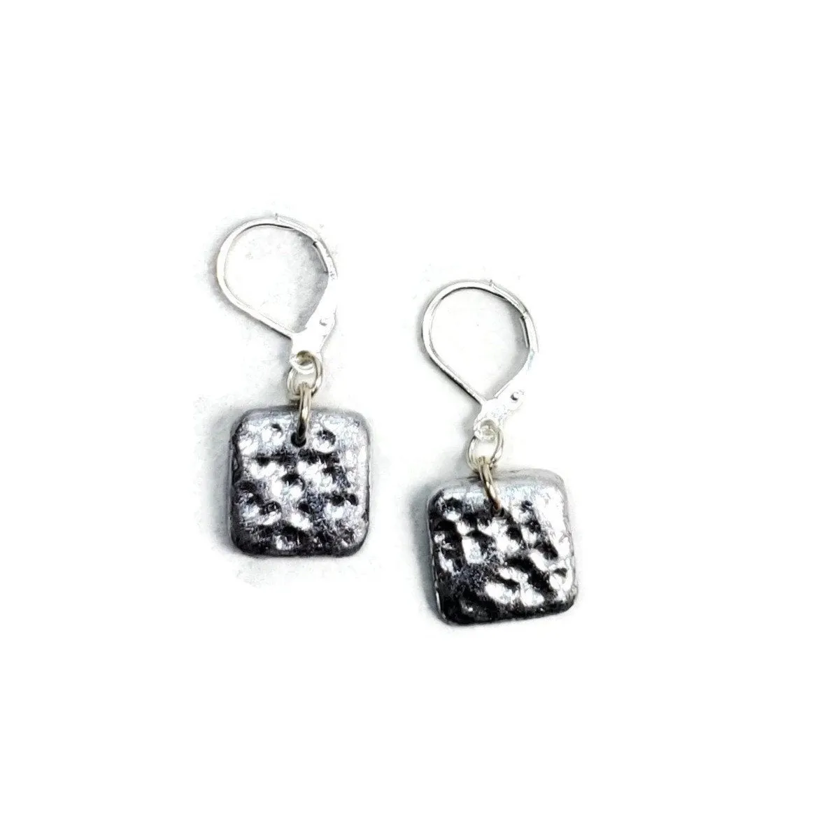 14mm Square Dangle Earring - Chrome