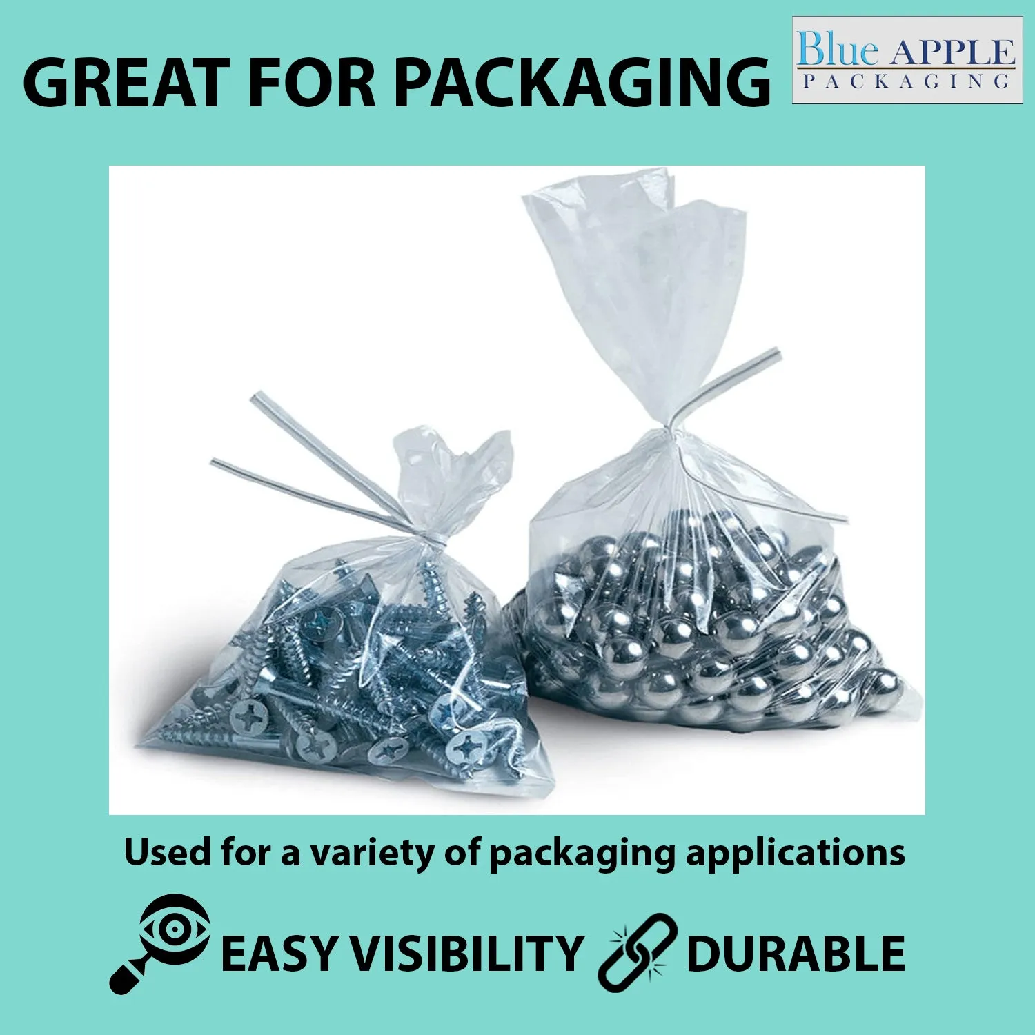 15X18 inches Clear Flat Poly Bags 1Mil Open Top (LDPE)