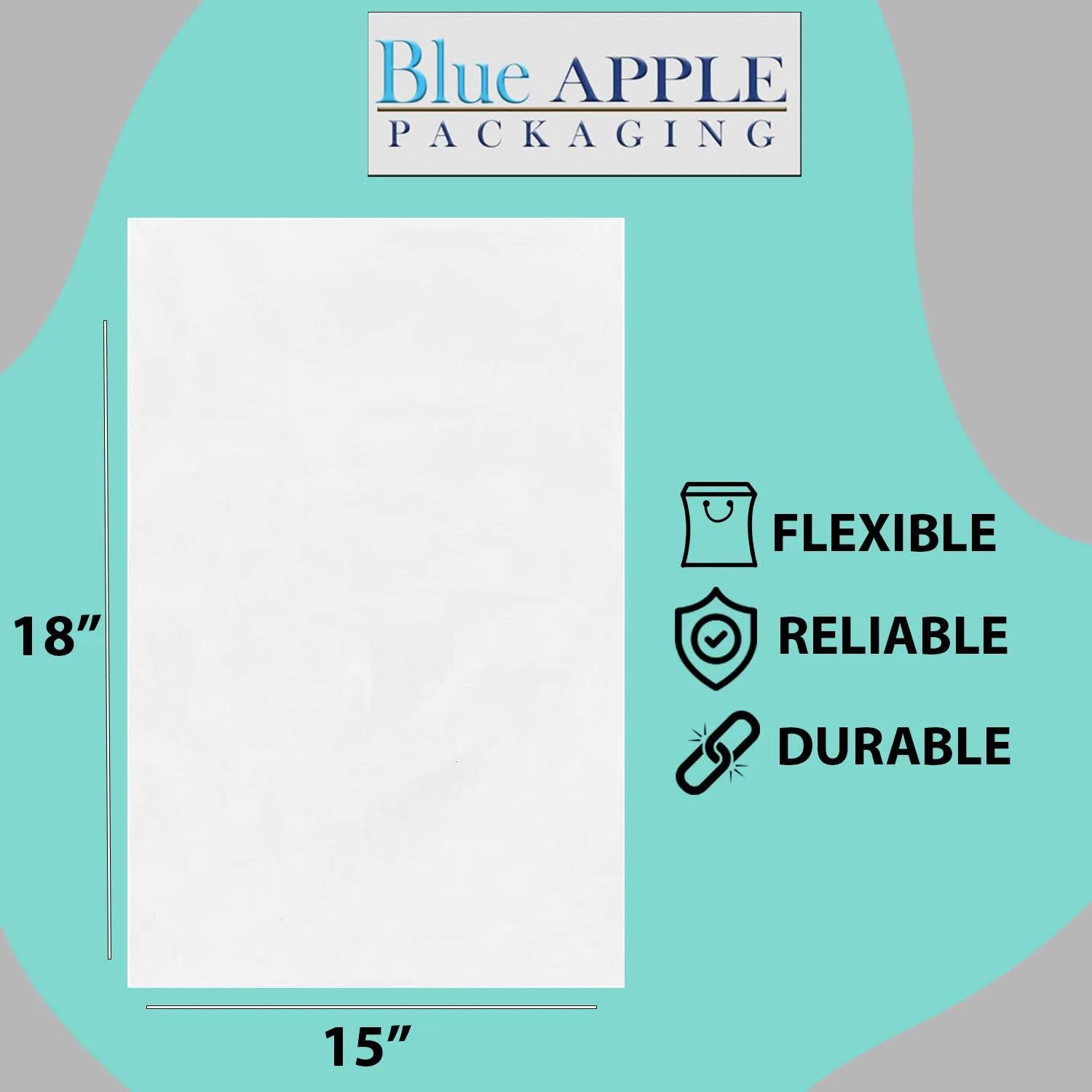 15X18 inches Clear Flat Poly Bags 1Mil Open Top (LDPE)