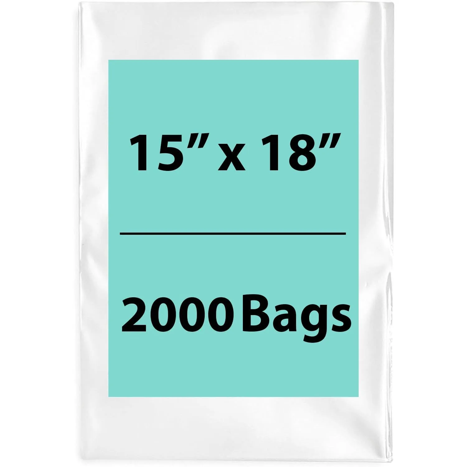 15X18 inches Clear Flat Poly Bags 1Mil Open Top (LDPE)