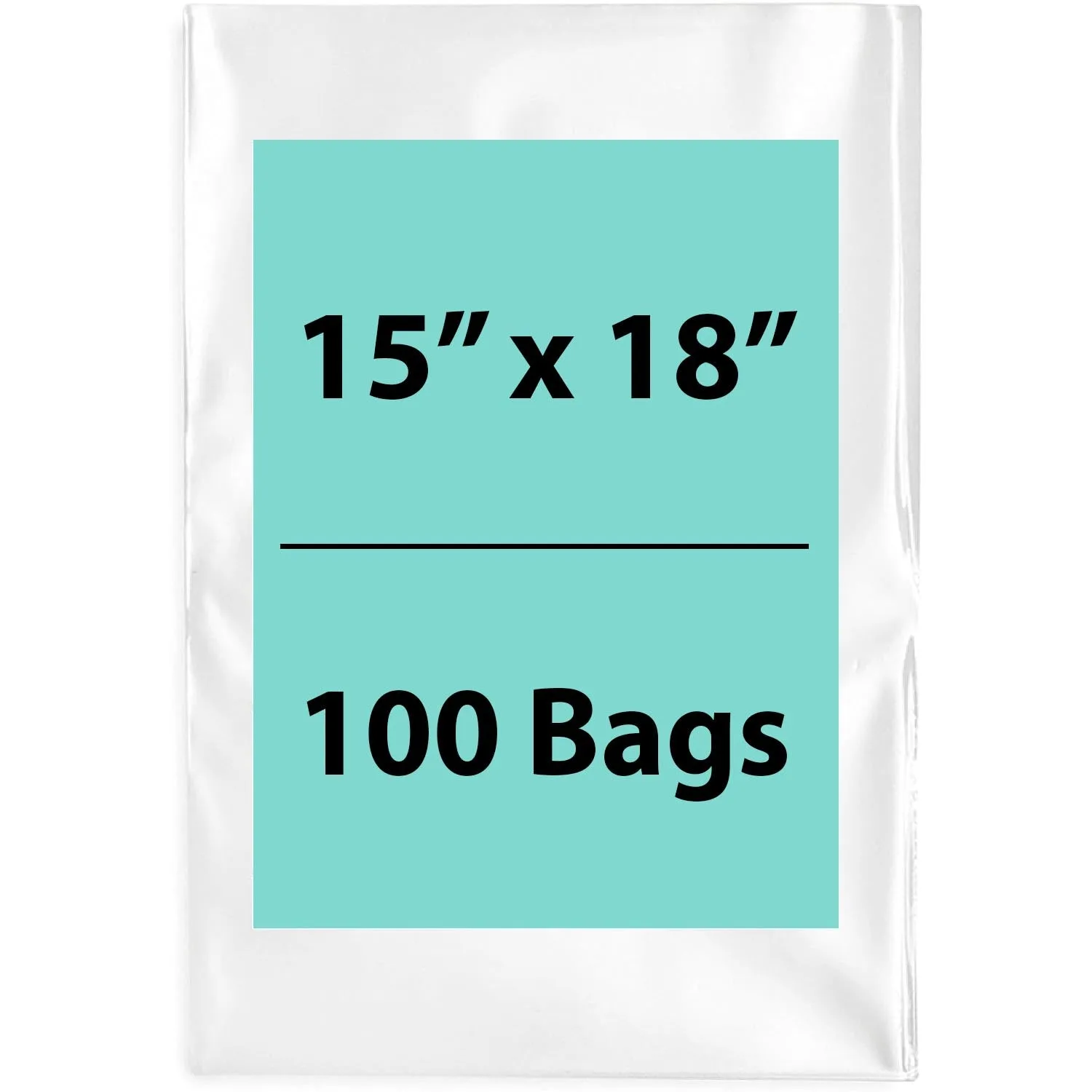 15X18 inches Clear Flat Poly Bags 1Mil Open Top (LDPE)