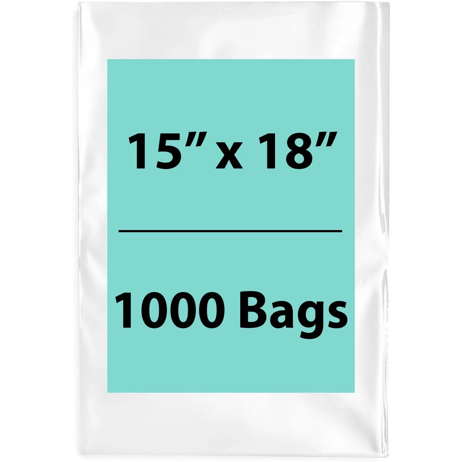 15X18 inches Clear Flat Poly Bags 1Mil Open Top (LDPE)