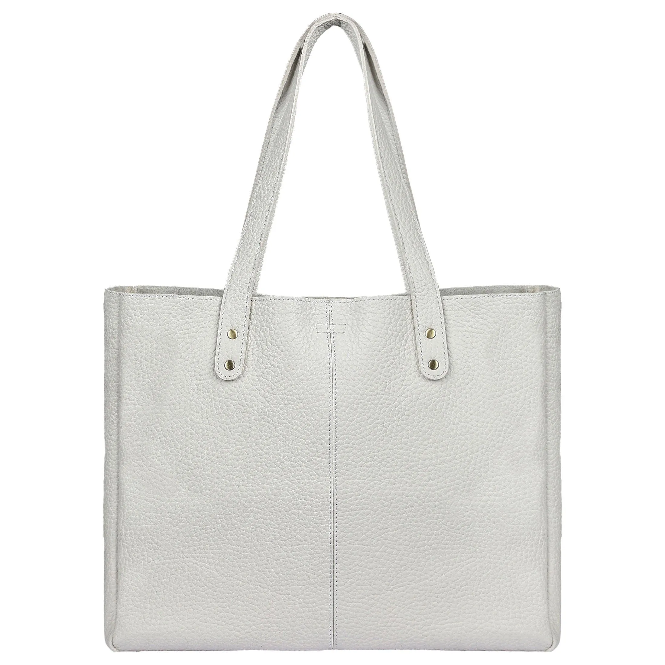 18-inch Leather Shoulder Tote Bag