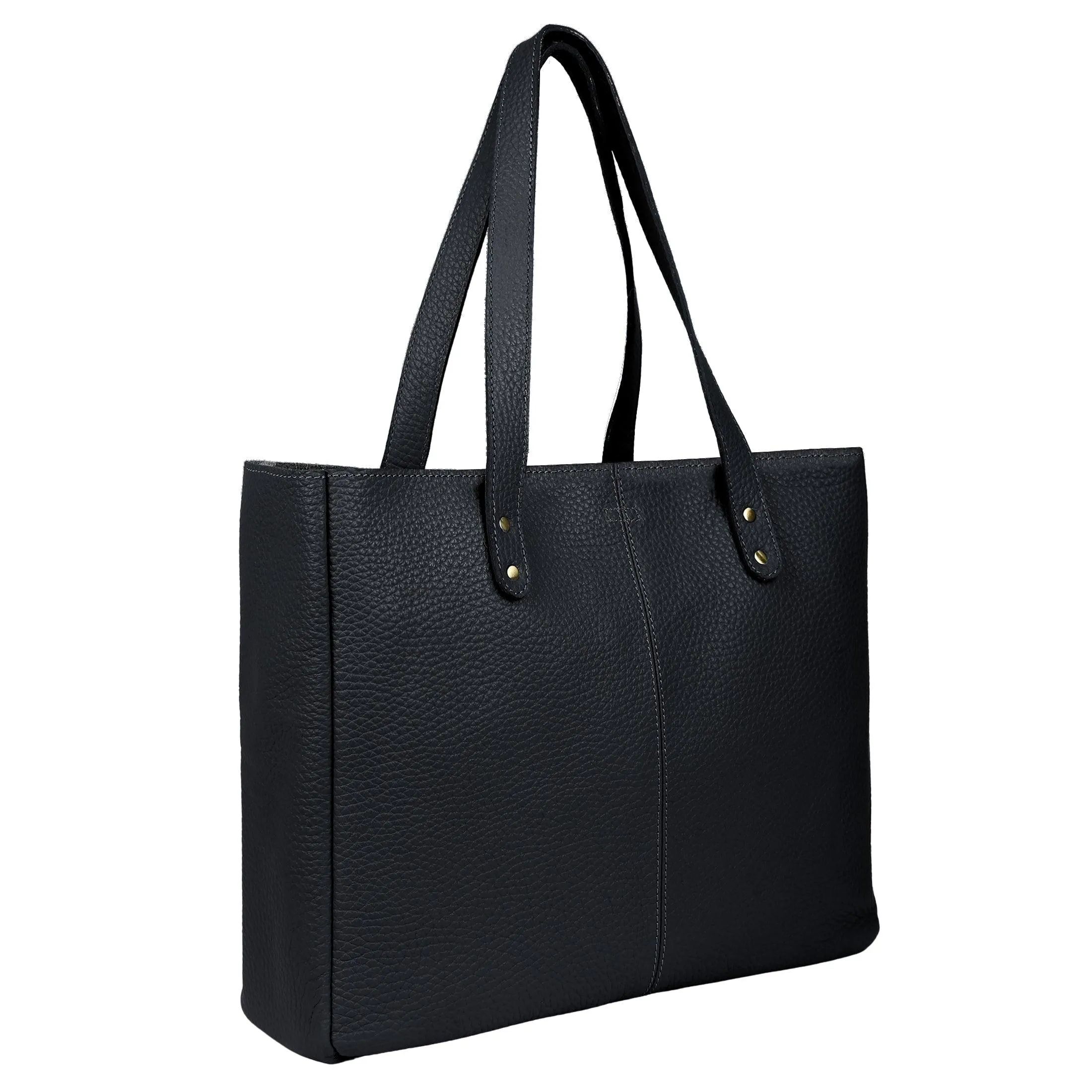 18-inch Leather Shoulder Tote Bag