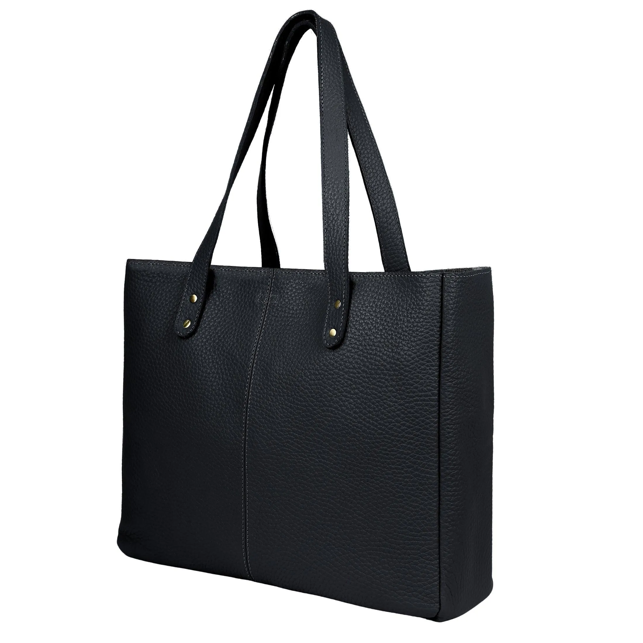 18-inch Leather Shoulder Tote Bag