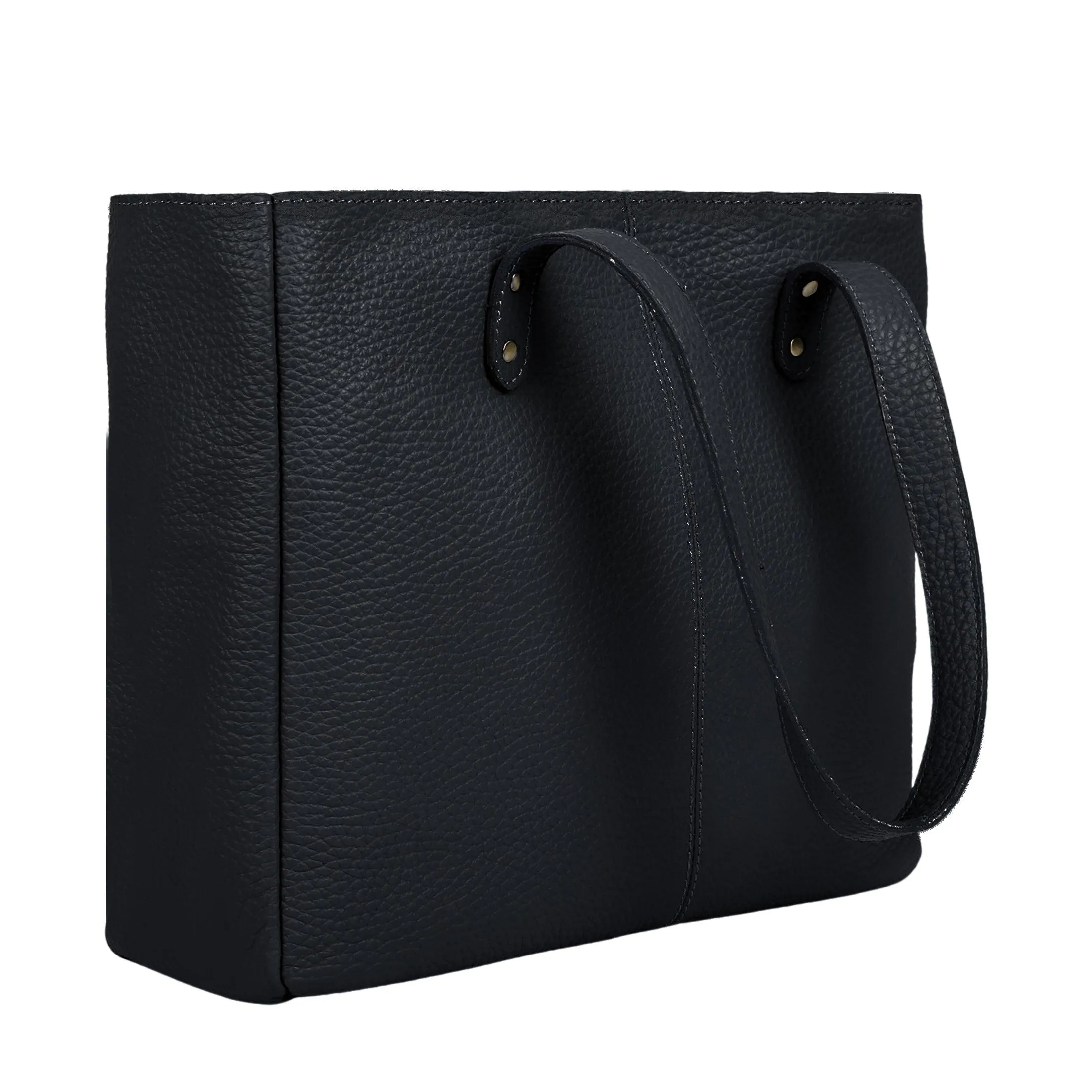 18-inch Leather Shoulder Tote Bag