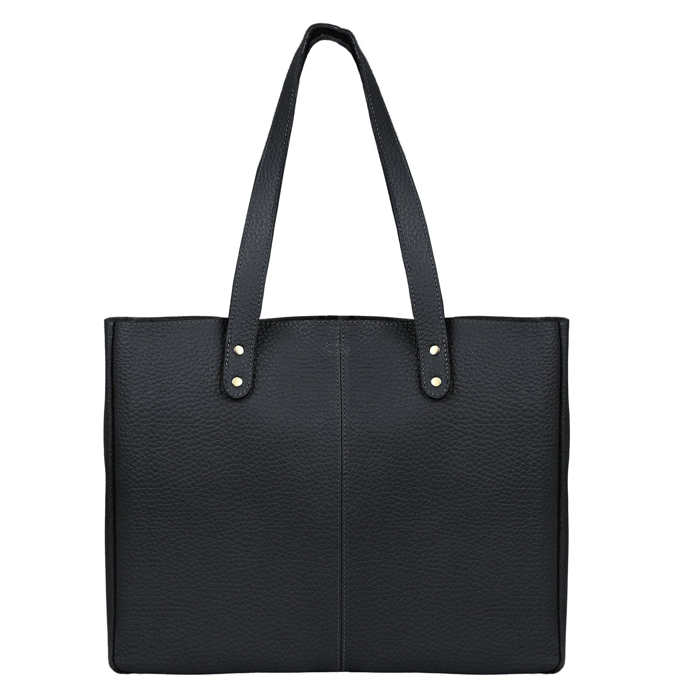 18-inch Leather Shoulder Tote Bag