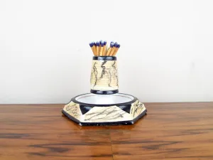 1930s Stoneware Art Deco Ceramic Porcelain Match Holder