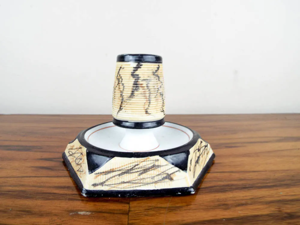 1930s Stoneware Art Deco Ceramic Porcelain Match Holder