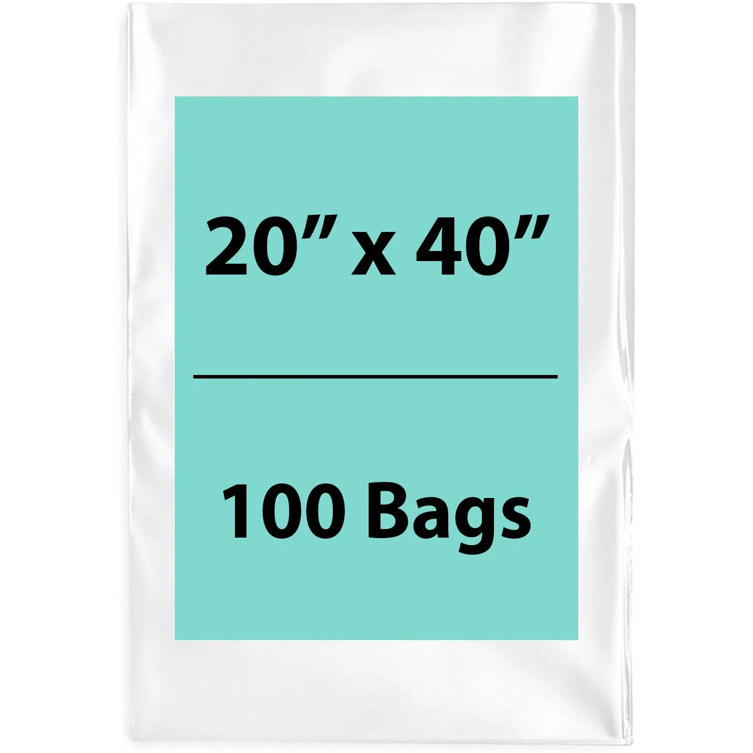 20X40 inches Clear Flat Poly Bags 4Mil Open Top (LDPE)