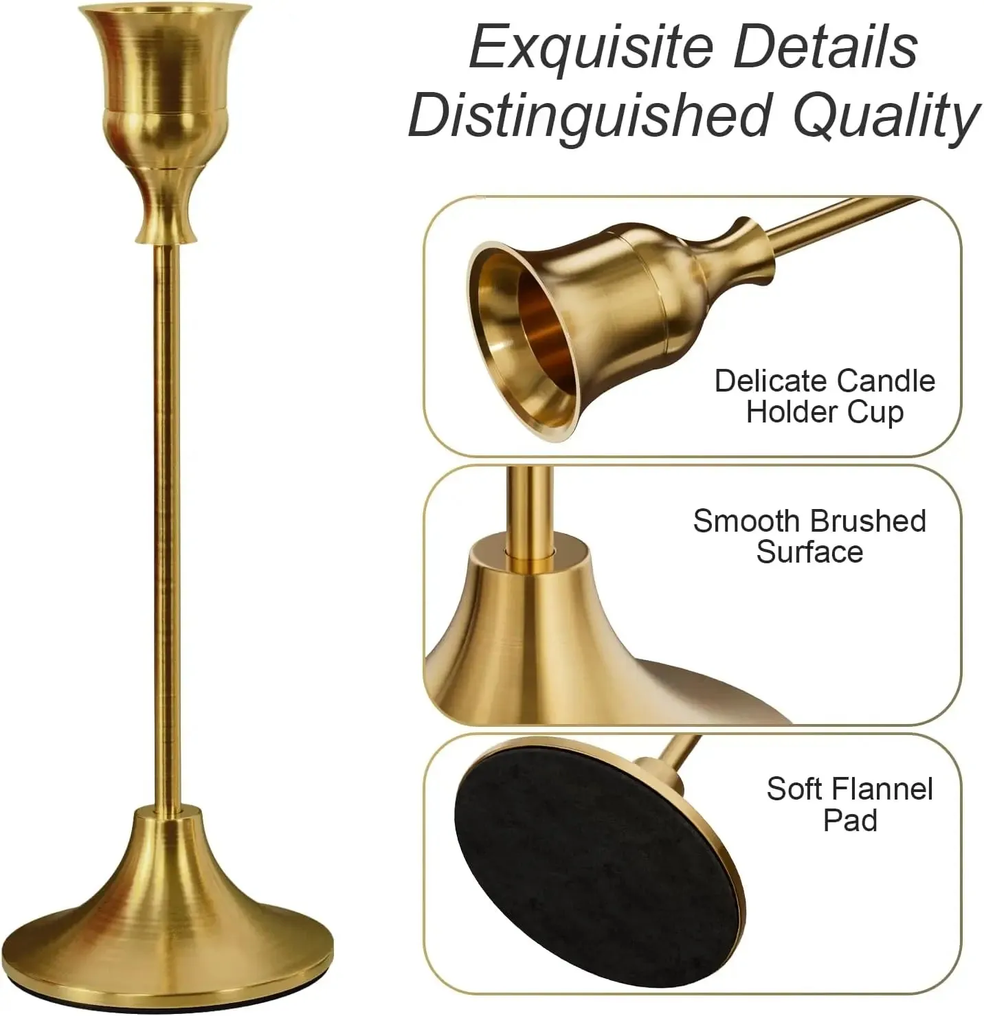 3-Piece Set - Metal and Iron Antique Ornaments Brass Candlestick