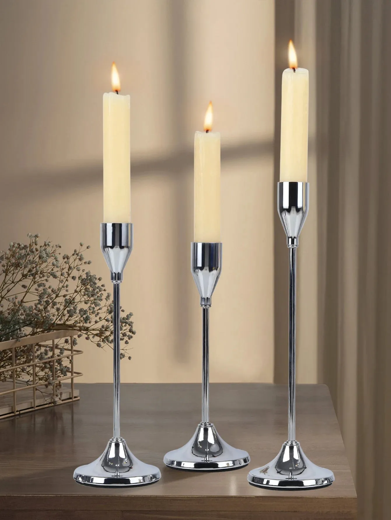 3PC European Style Metal Candle Holders