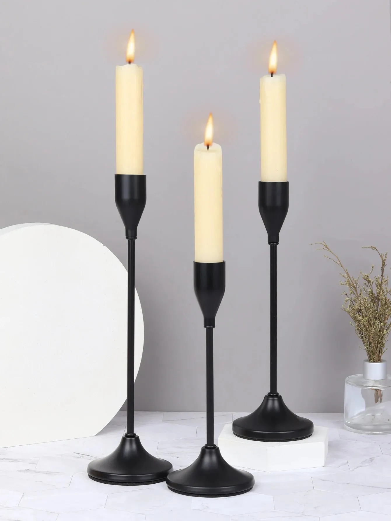 3PC European Style Metal Candle Holders
