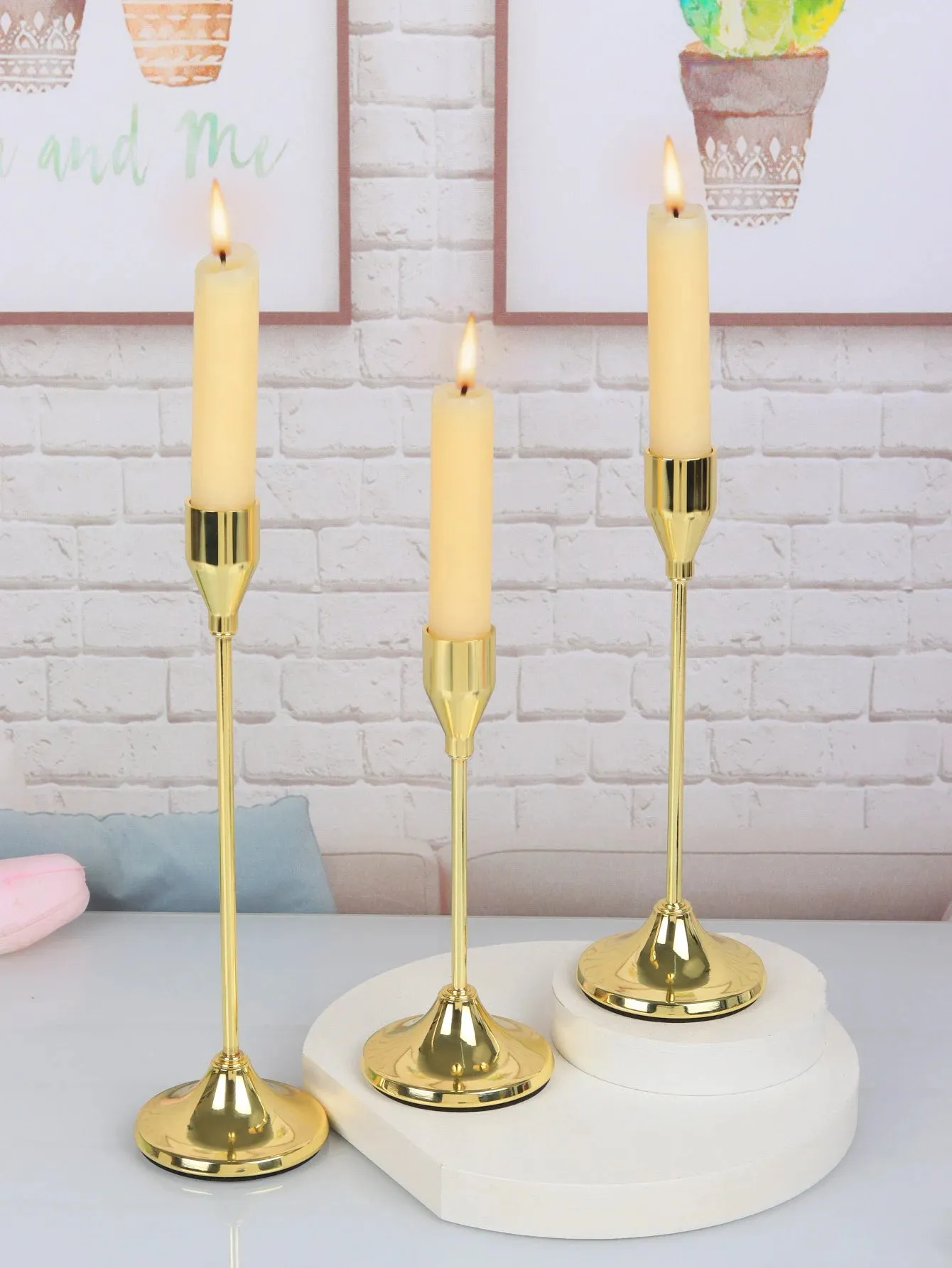3PC European Style Metal Candle Holders