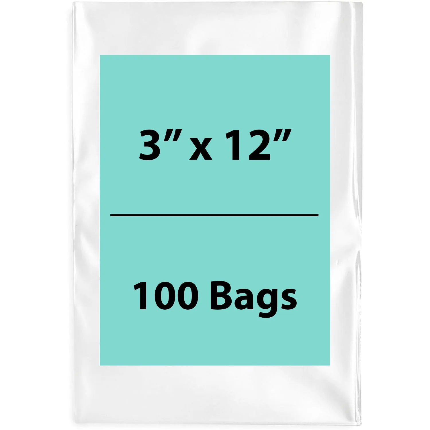 3X12 inches Clear Flat Poly Bags 2Mil Open Top (LDPE)