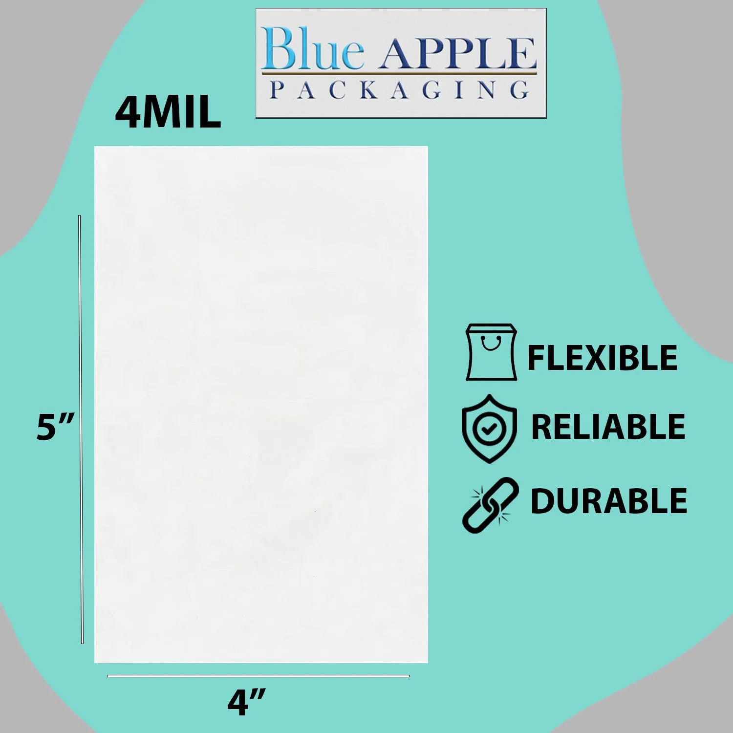 4X5 inches Clear Flat Poly Bags 4Mil Open Top (LDPE)