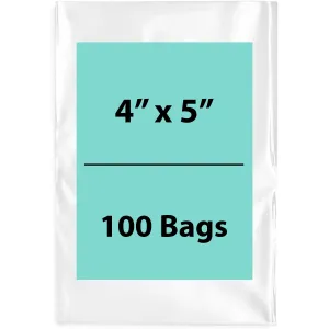 4X5 inches Clear Flat Poly Bags 4Mil Open Top (LDPE)