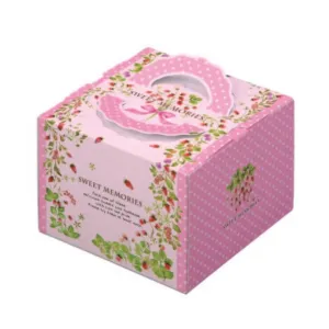 7-1/4 x 7-1/4 x 5-1/2" Cake Box with Handle (140TD5)