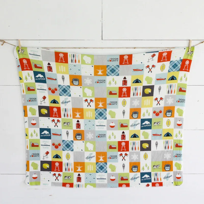 Abbey's House - Swaddle Blanket - Wisconsin Patchwork