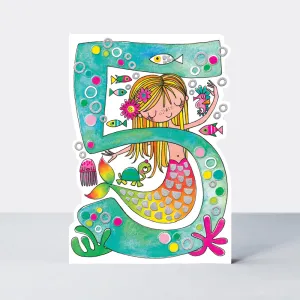 Age 5 Mermaid Birthday Card by Rachel Ellen