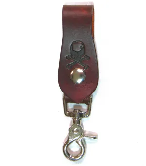 AK07-SK  Antique Finish Claw Hook Key Fob- Skull