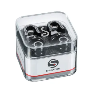 Allparts AP-0681-003 Schaller S-Lock Black Strap Locks, Box of 2