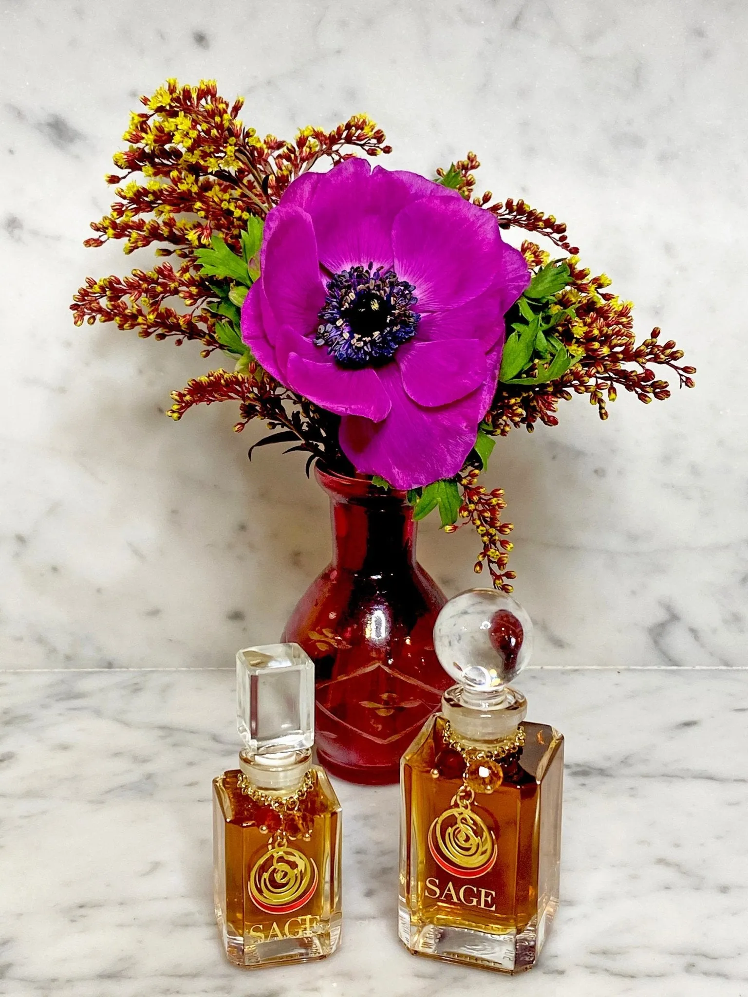 Amber & Carnelian Blend Vanity Bottle by Sage, Pure Perfume Oil Concentrate