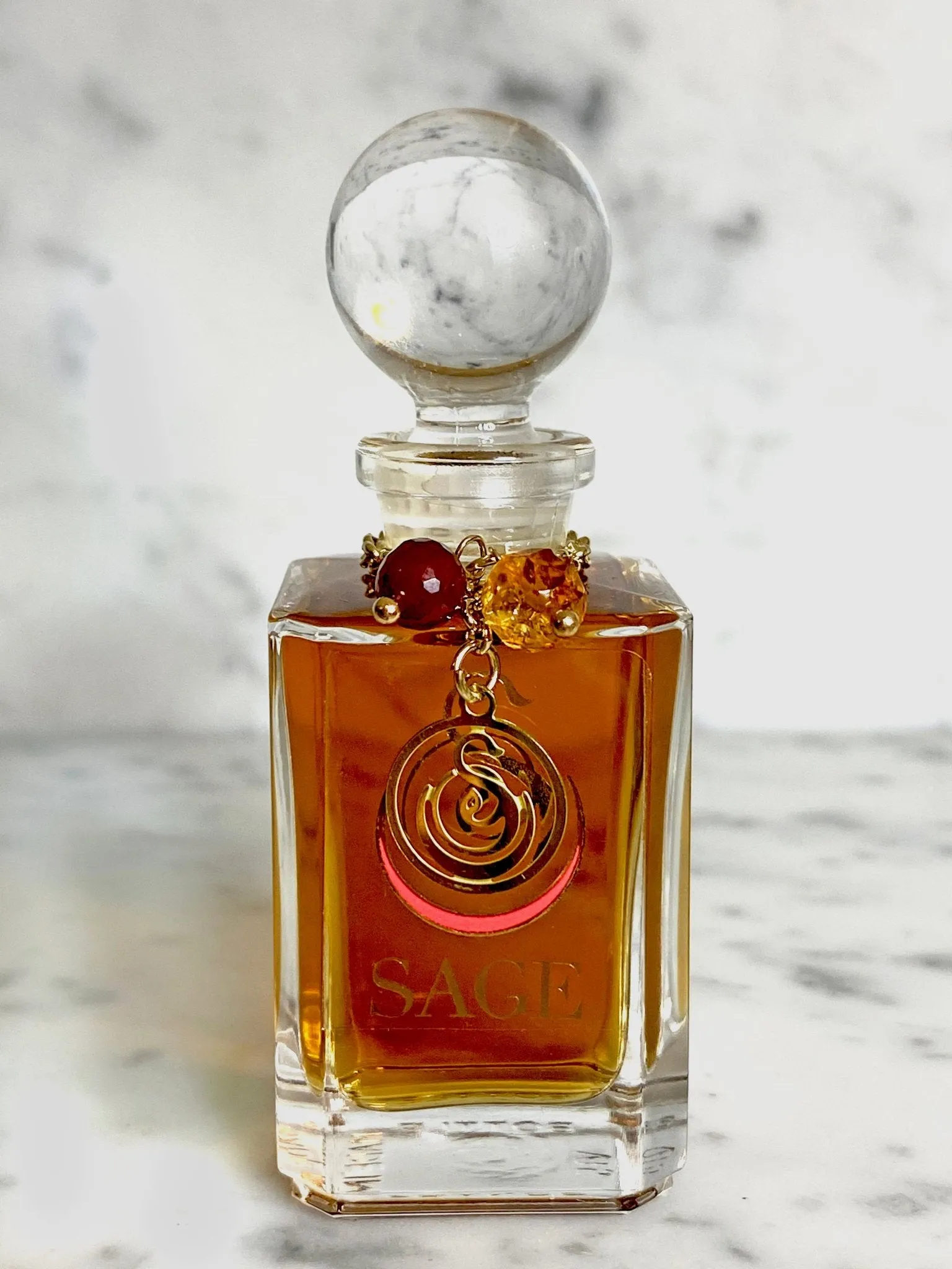 Amber & Carnelian Blend Vanity Bottle by Sage, Pure Perfume Oil Concentrate