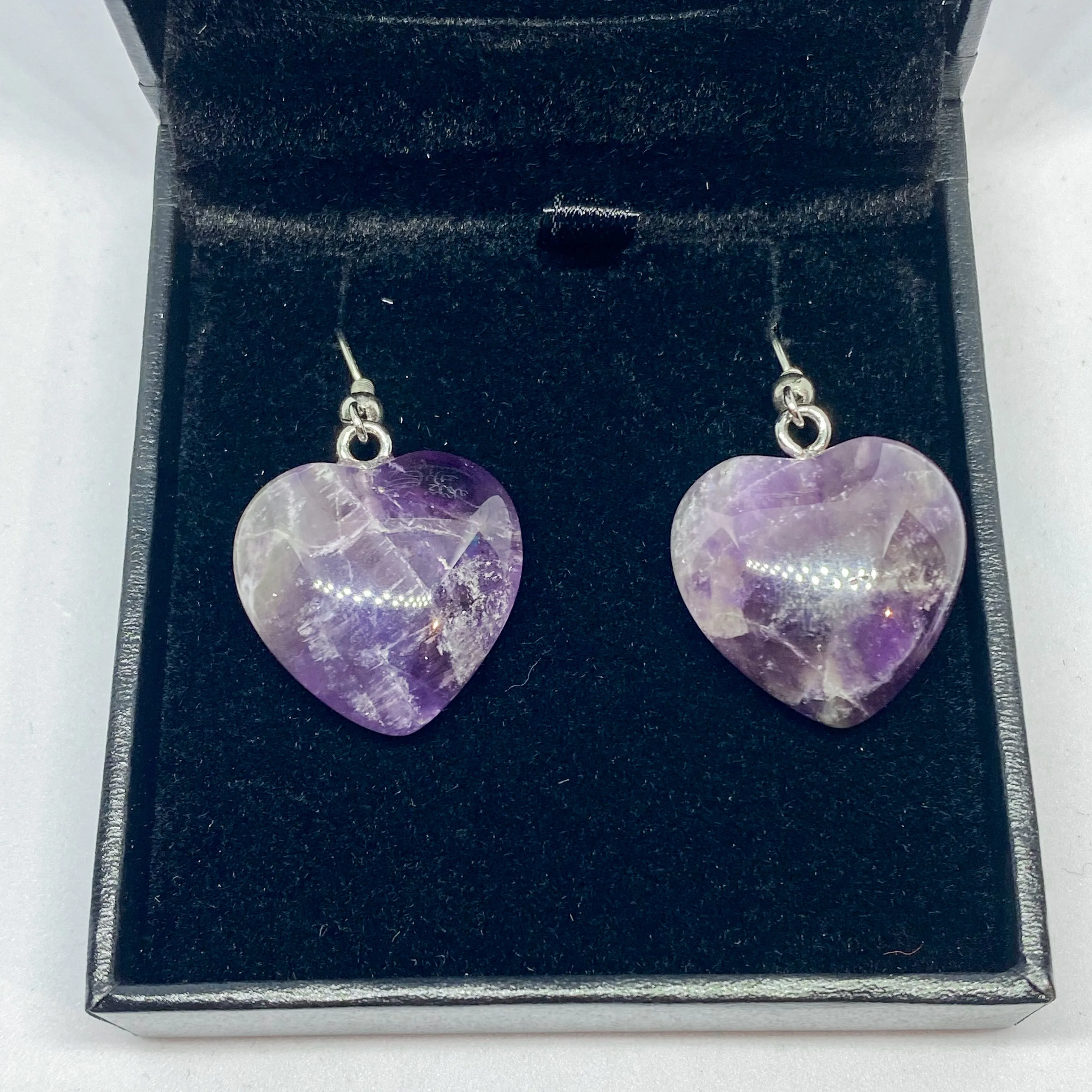 Amethyst Heart Earrings