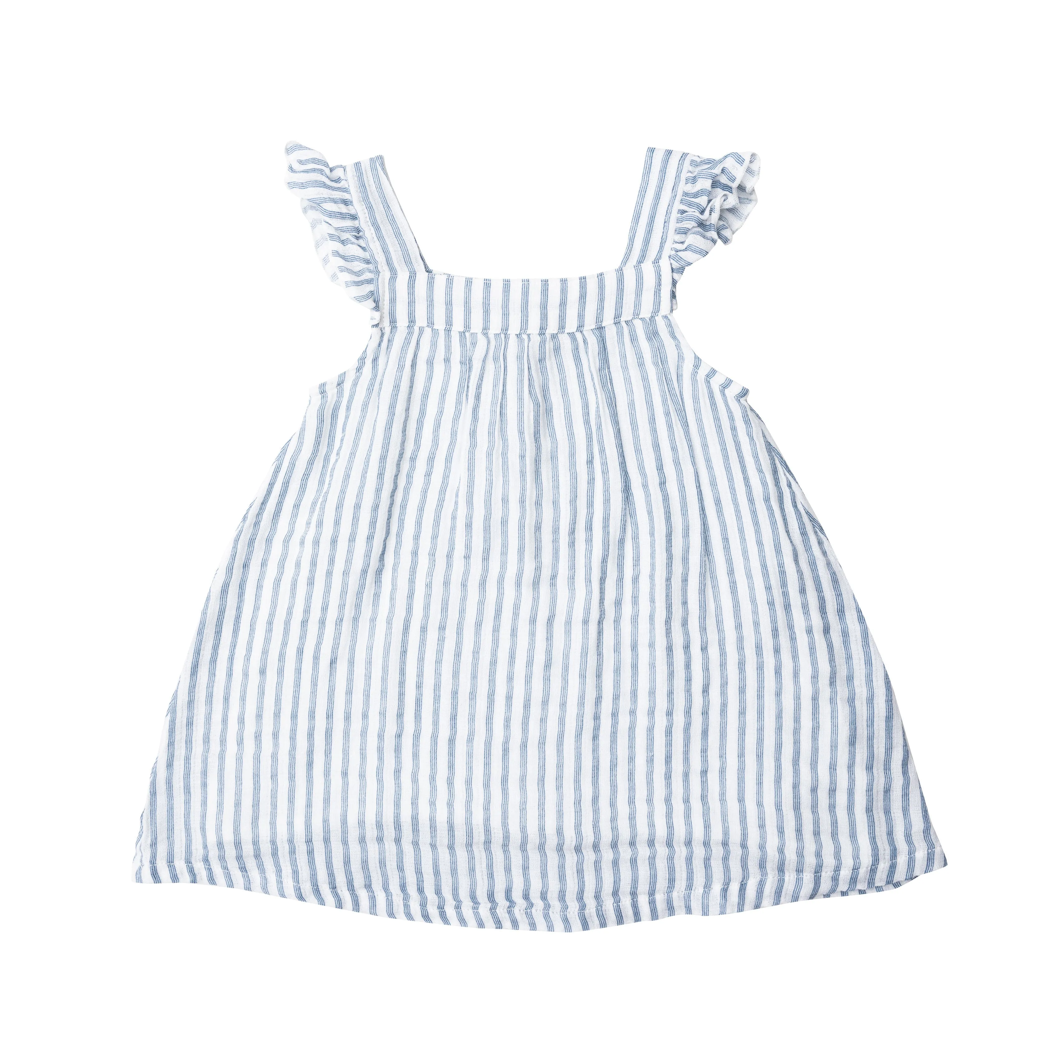 Angel Dear Blue Nautical Ticking Stripe Sundress