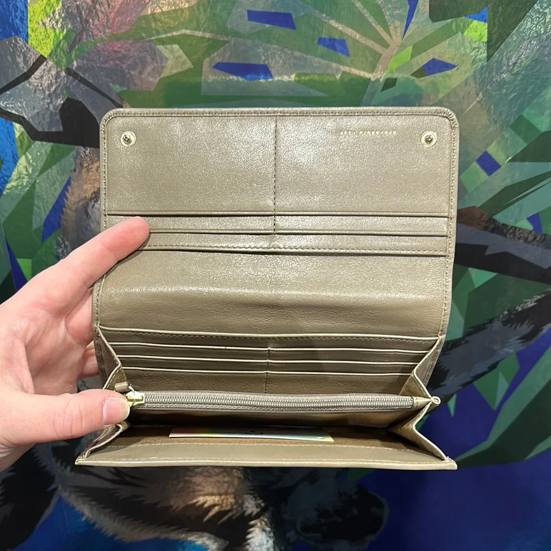 Anya Hindmarch Taupe Snap Large Leather Wallet