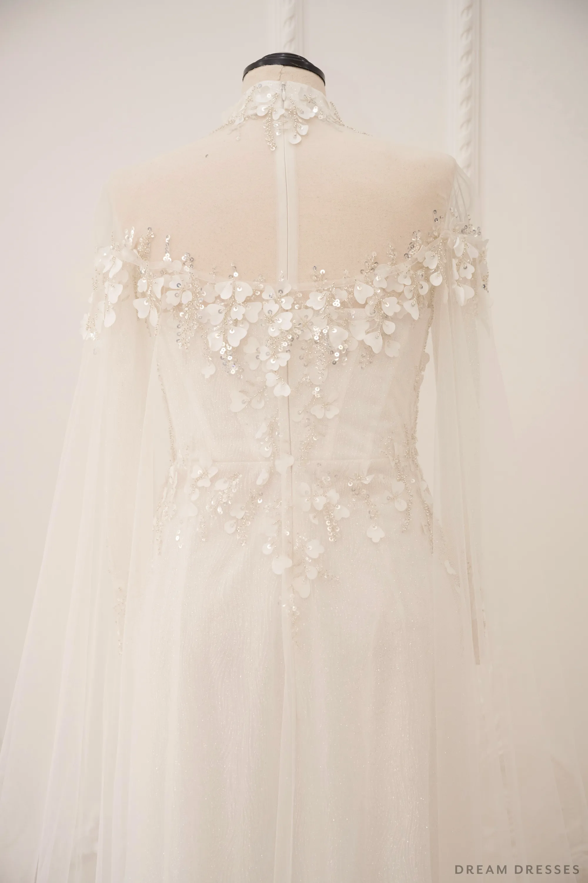 Ao Dai Detachable Cape | Traditional Vietnamese Bridal Detachable Cape (#DIANA)