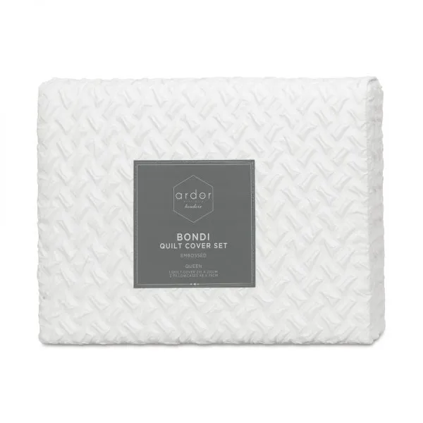 ARDOR BOUDOIR "Bondi" EMBOSSED QUILT COVER SET