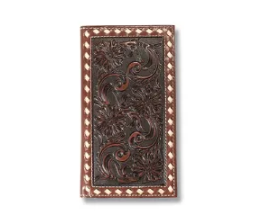 Ariat Rodeo Floral Embroidered Bucklace Brown Rodeo Wallet & Checkbook Cover