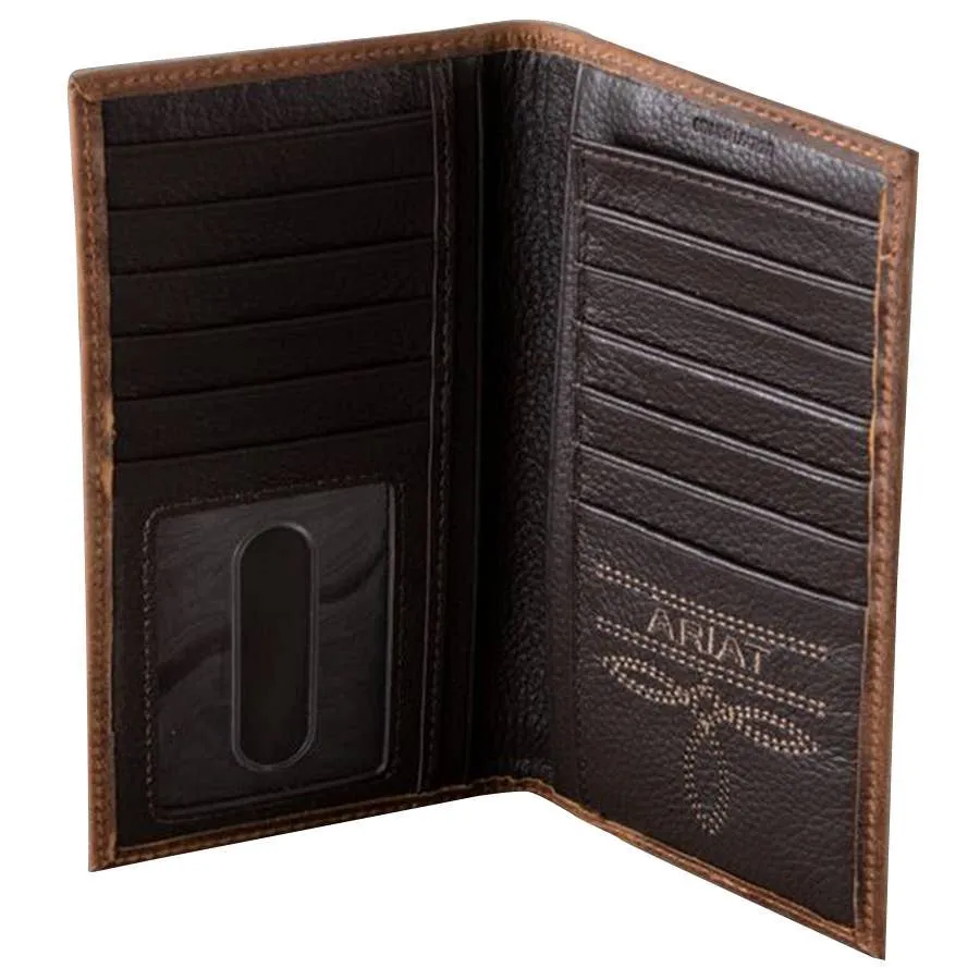 Ariat Rodeo Floral Embroidered Bucklace Brown Rodeo Wallet & Checkbook Cover
