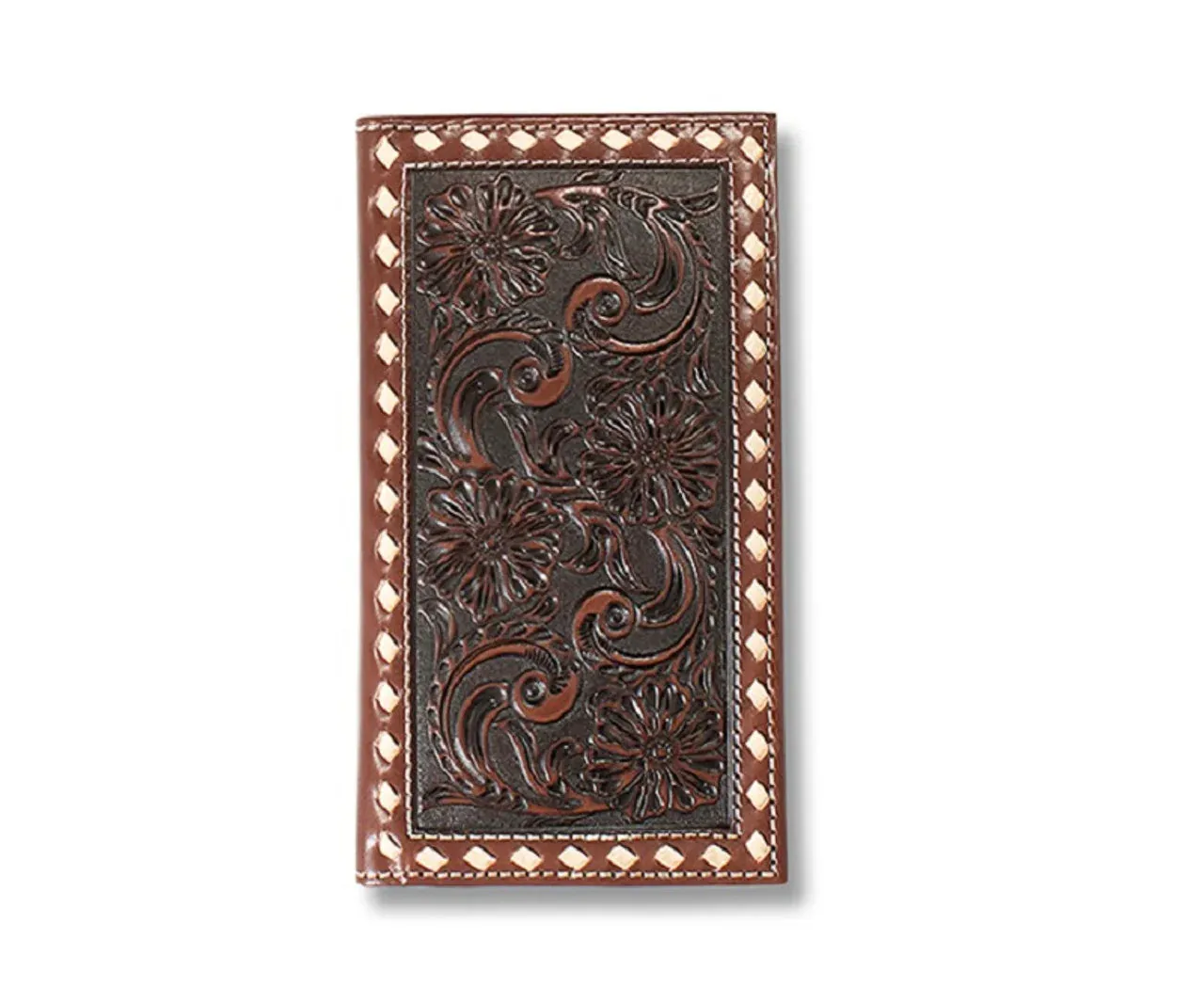 Ariat Rodeo Floral Embroidered Bucklace Brown Rodeo Wallet & Checkbook Cover