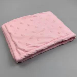 Baby Girl Embossed Star Blanket - Pink