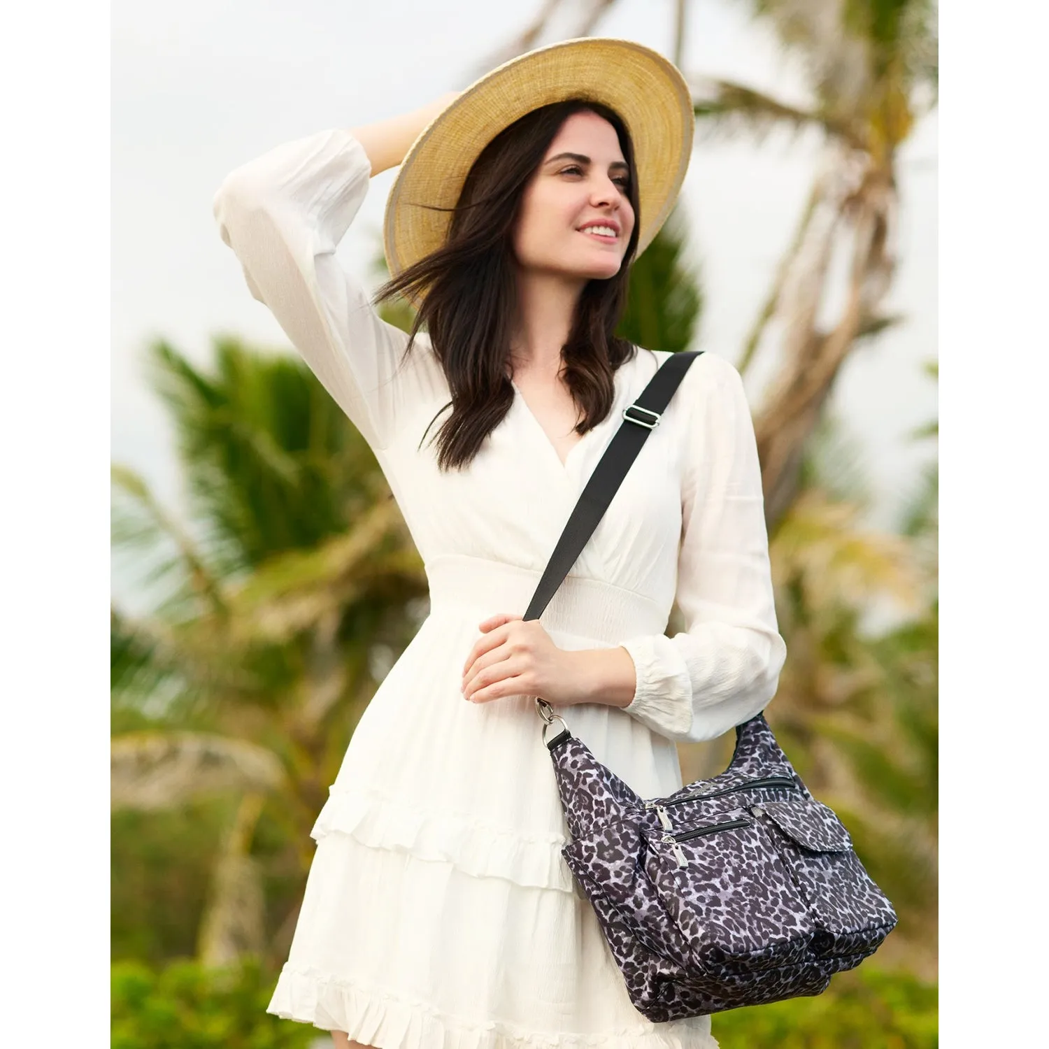 Baggallini Modern Everywhere Hobo Midnight Blossom Nylon