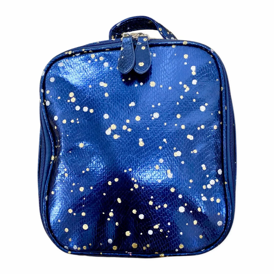 Bari Lynn Navy Metallic Splatter Lunch Box