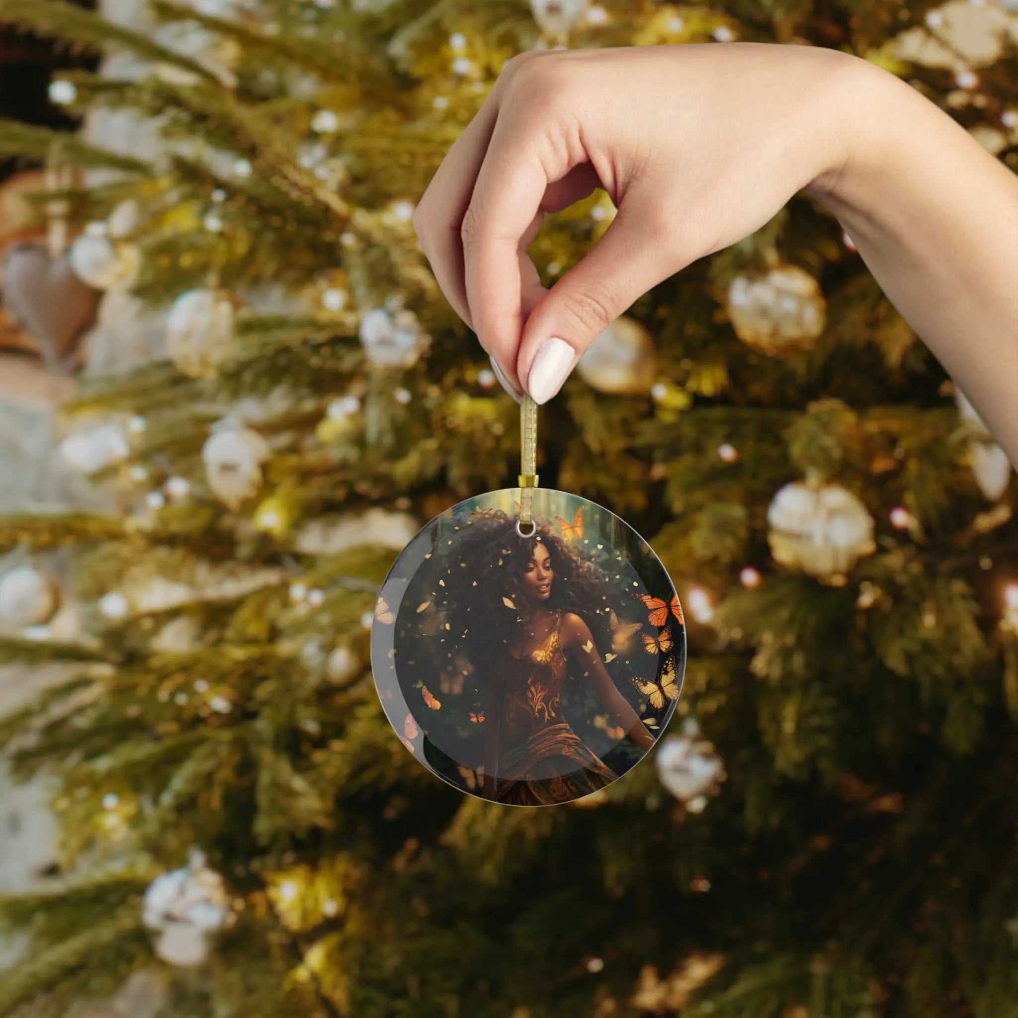 Beautiful Woman Glass Ornament