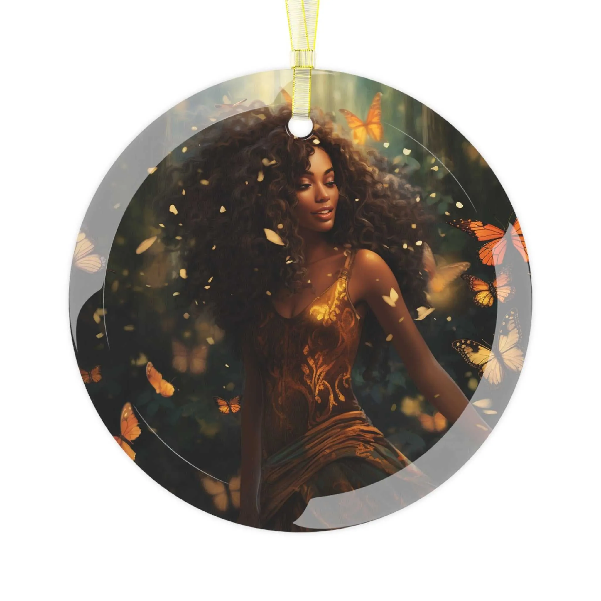 Beautiful Woman Glass Ornament
