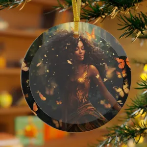 Beautiful Woman Glass Ornament