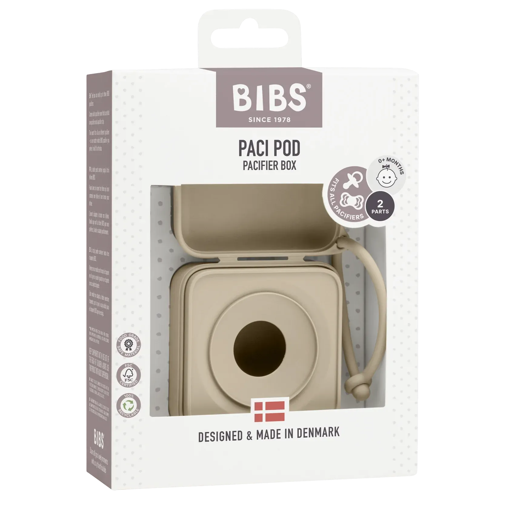 BIBS Paci Pod Pacifier Box - Vanilla