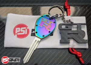 Billet Titanium R32 / R33 Skyline GTR Key Blank - Neo Chrome