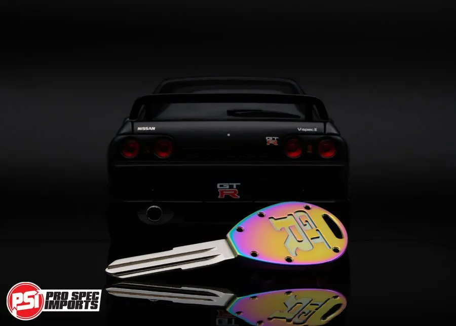Billet Titanium R32 / R33 Skyline GTR Key Blank - Neo Chrome