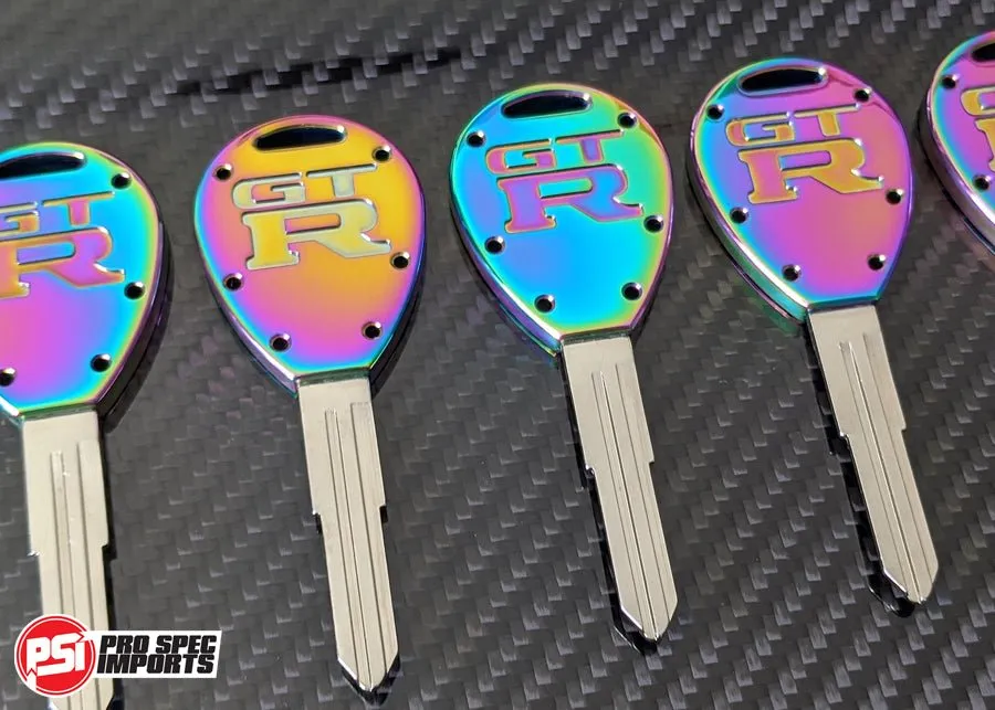Billet Titanium R32 / R33 Skyline GTR Key Blank - Neo Chrome