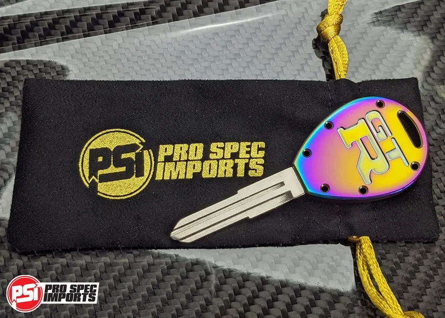 Billet Titanium R32 / R33 Skyline GTR Key Blank - Neo Chrome