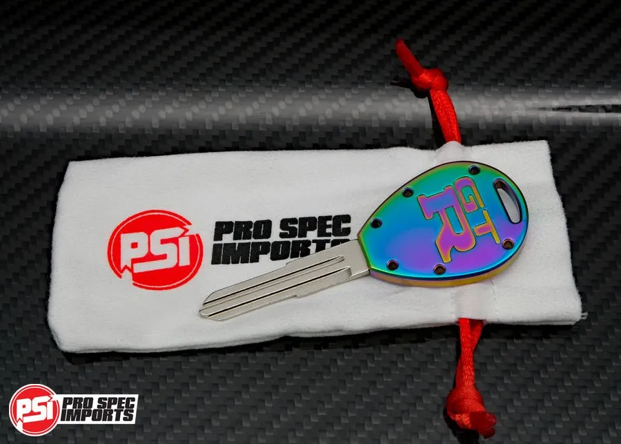 Billet Titanium R32 / R33 Skyline GTR Key Blank - Neo Chrome