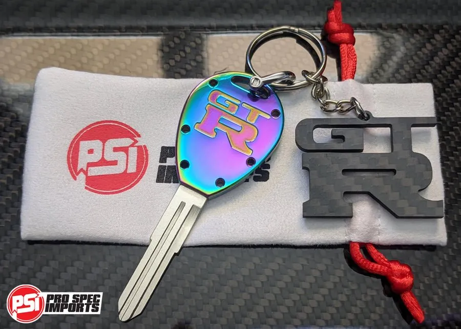 Billet Titanium R32 / R33 Skyline GTR Key Blank - Neo Chrome